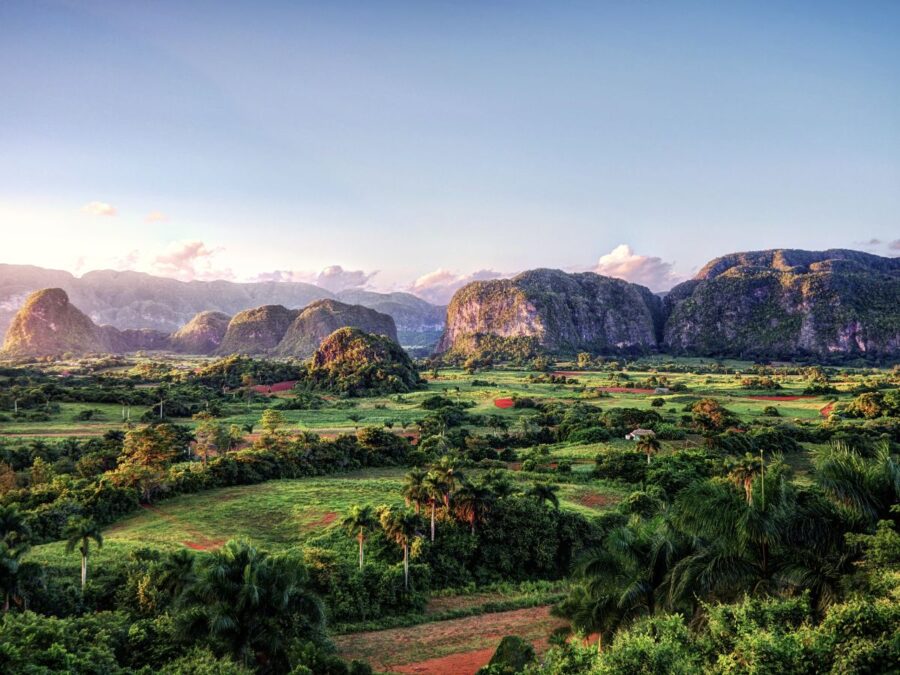 Aerial photo of the Viñales Valley in Cuba.